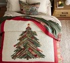 Pottery Barn Winter Dreams Reversible Handcrafted Quilt 100% Cotton Bedding