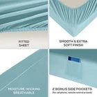 6 PC Luxury Full Size Bed Sheets Breathes Deep Pocket up to 16" Full Size Sheets