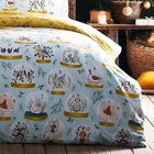 furn. Twelve Days of Christmas Duvet Cover Set, Cotton 50% Polyester, Red, 3pcs,